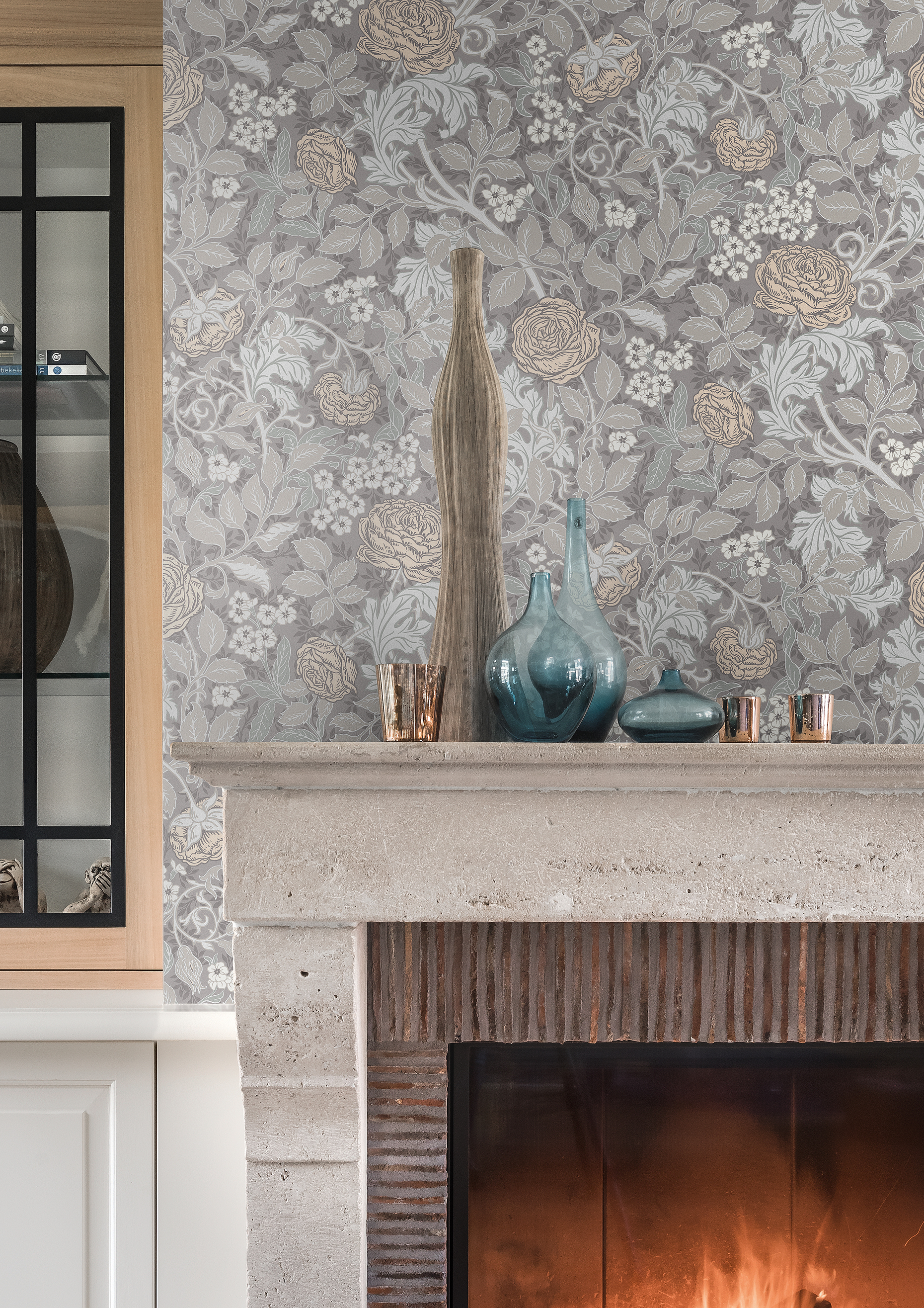 Обои Loymina British Style Garden English Rose Brit 12 012 10,05×1 фото в интерьере Обои Loymina British Style Garden English Rose Brit 12 012 10,05×1 фото в интерьере